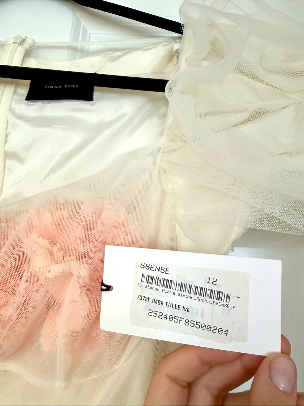 Simone Rocha Exclusive Bridal Carnation Ivory Tulle Dress UK 12 / US Large NWT - Picture 4 of 16